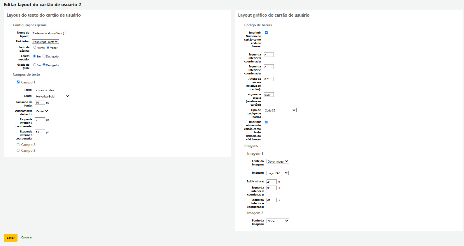 Layout verso