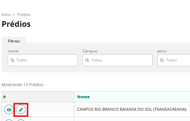 Módulo de Prédios e Salas