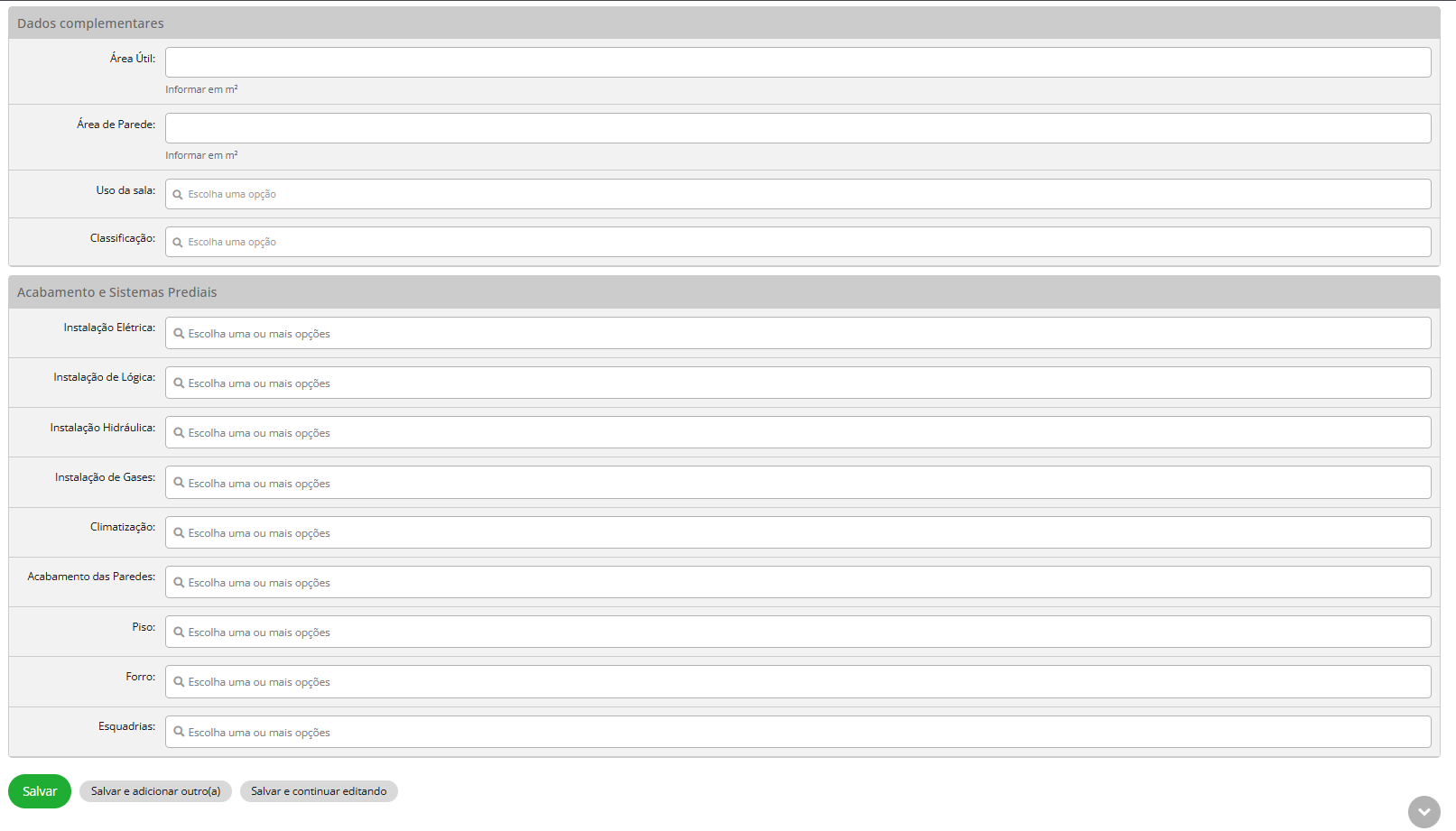 Formulário - Campos Opcionais