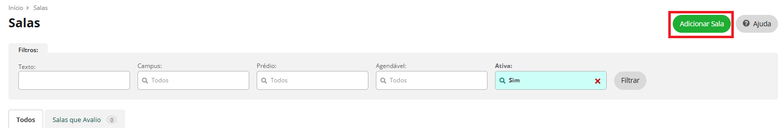Botão Adicionar Sala