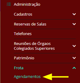 Menu do SUAP destacando Agendamentos