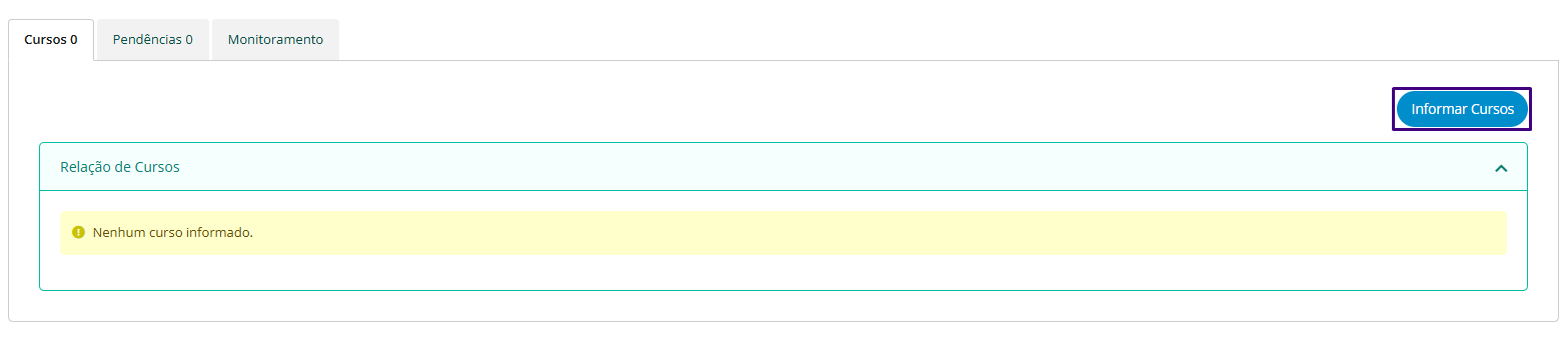 Botão Informar Cursos